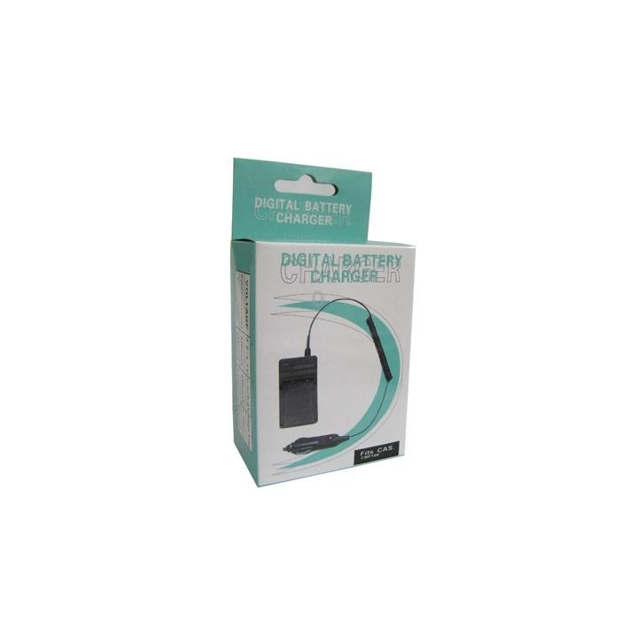 2 in 1 Digital Camera Battery Charger for CASIO CNP100(Black)