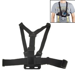 Extreme Sport Front Chest Elastic Belt Shoulder Strap Mount Holder for GoPro, Insta360, DJI and Other Action Cameras(Black)