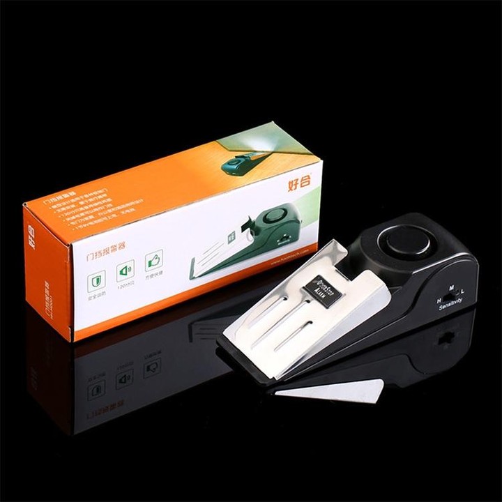 HH-MD001 Door Stop Wedge Alarm for Home and Travel(Black)