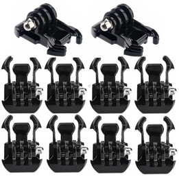 10 PCS ST-06 Basic Strap Mount Surface Buckle for GoPro, Insta360, DJI and Other Action Cameras(Black)
