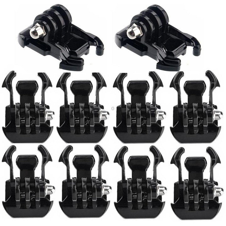 10 PCS ST-06 Basic Strap Mount Surface Buckle for GoPro, Insta360, DJI and Other Action Cameras(Black)