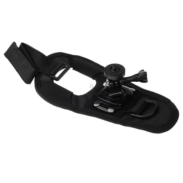 360 Degree Rotation Glove Style Strap Mount Wrist Strap Palm Holder with Screw and Adapter for Xiaomi Yi Sport Camera / GoPro He