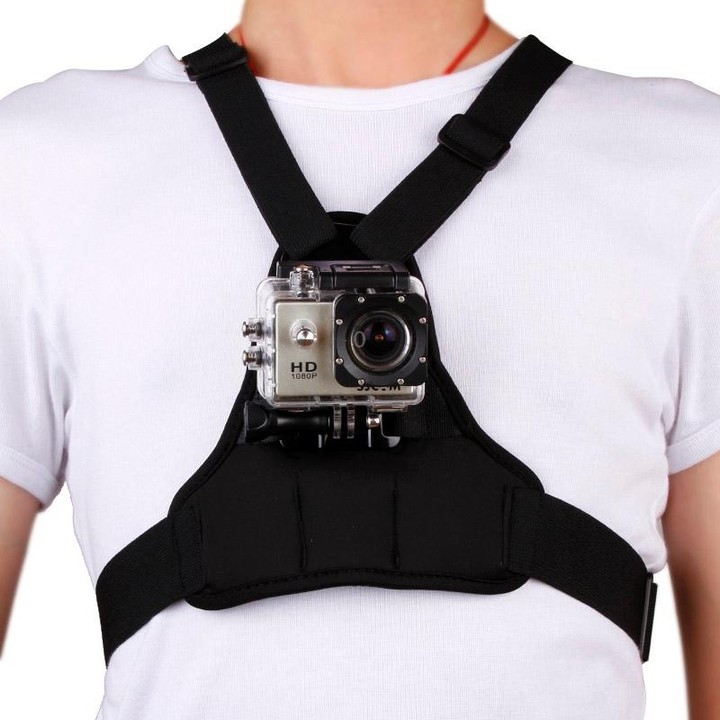 GP26-D Special Sports Shoulders DV Chest Belt for GoPro, Insta360, DJI and Other Action Cameras(Black)