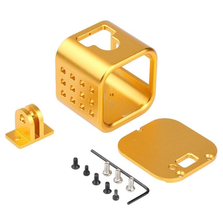 Housing Shell CNC Aluminum Alloy Protective Cage with Insurance Back Cover for GoPro HERO5 Session /HERO4 Session /HERO Session(