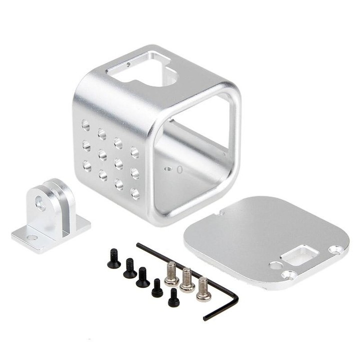 Housing Shell CNC Aluminum Alloy Protective Cage with Insurance Back Cover for GoPro HERO5 Session /HERO4 Session /HERO Session(