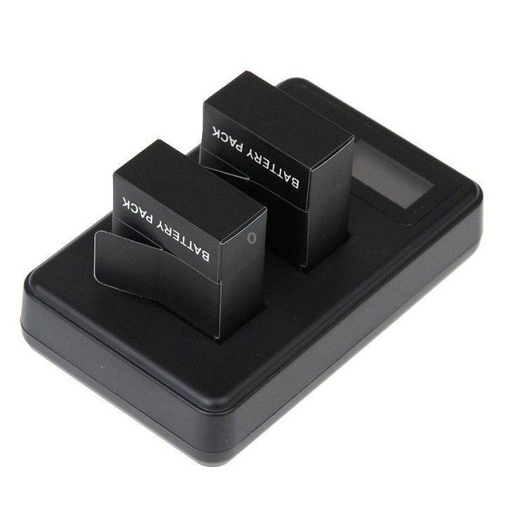 GP158-B LCD Screen Dual Batteries Charger for GoPro HERO3+ /3 (AHDBT-301, AHDBT-302), Displays Charging Capacity