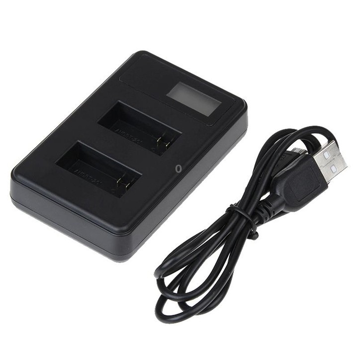 GP158-B LCD Screen Dual Batteries Charger for GoPro HERO3+ /3 (AHDBT-301, AHDBT-302), Displays Charging Capacity