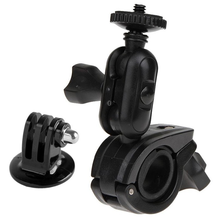 360 Degrees Rotation Bicycle Motorcycle Holder Handlebar Mount with Screw & Tripod Adapter for PULUZ Action Sports Cameras Jaws