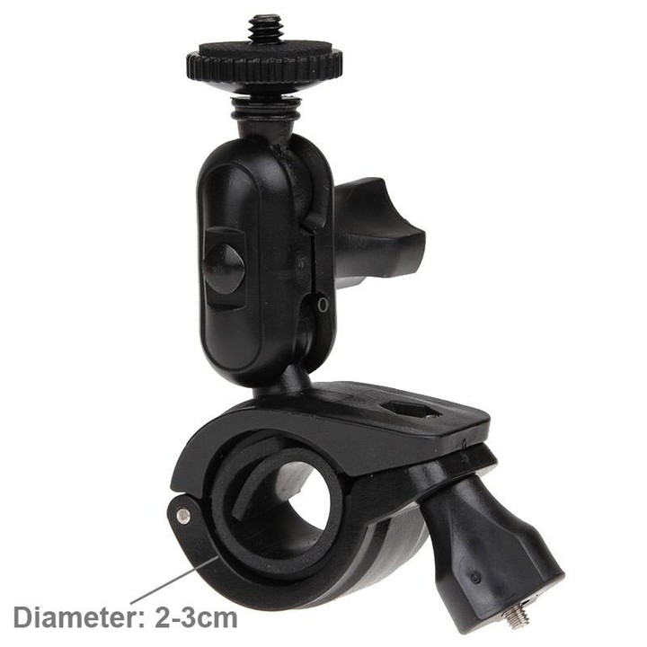 360 Degrees Rotation Bicycle Motorcycle Holder Handlebar Mount with Screw & Tripod Adapter for PULUZ Action Sports Cameras Jaws