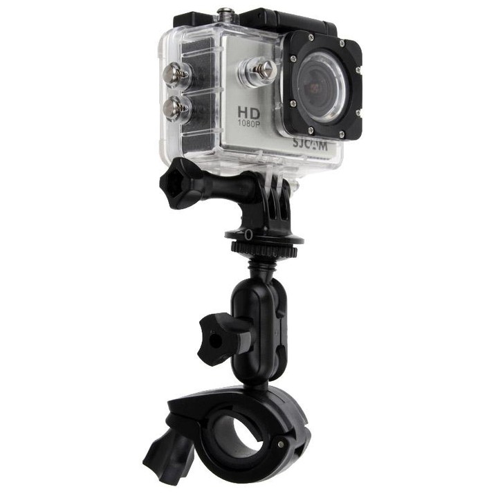 360 Degrees Rotation Bicycle Motorcycle Holder Handlebar Mount with Screw & Tripod Adapter for PULUZ Action Sports Cameras Jaws