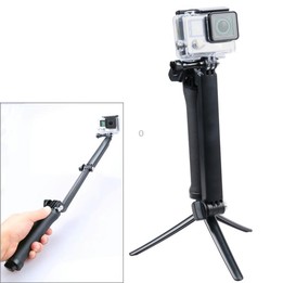 3-Way Multi Function Extendable Monopod Tripod Folding Rotating Arm Camera Handle for DJI, Insta360, GoPro and Other Action Came