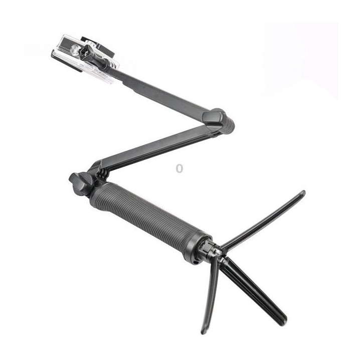 3-Way Multi Function Extendable Monopod Tripod Folding Rotating Arm Camera Handle for DJI, Insta360, GoPro and Other Action Came