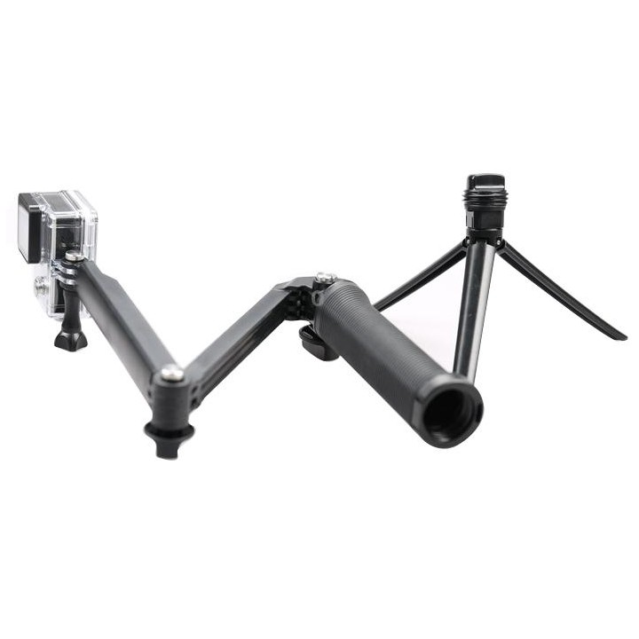3-Way Multi Function Extendable Monopod Tripod Folding Rotating Arm Camera Handle for DJI, Insta360, GoPro and Other Action Came