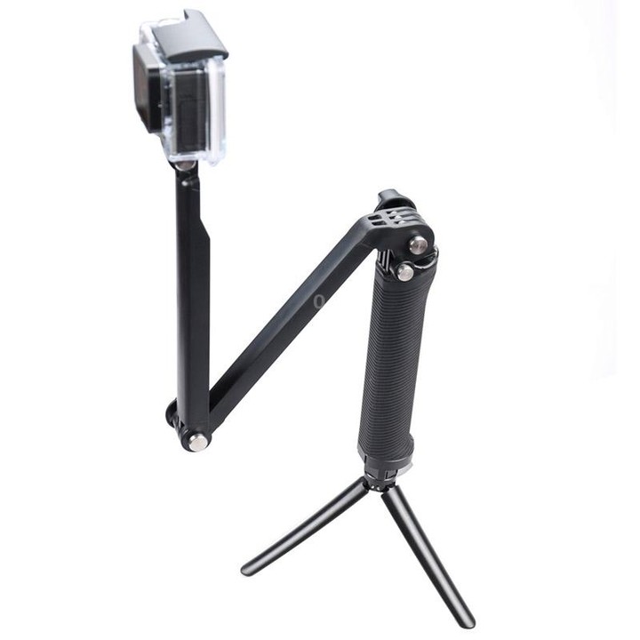 3-Way Multi Function Extendable Monopod Tripod Folding Rotating Arm Camera Handle for DJI, Insta360, GoPro and Other Action Came