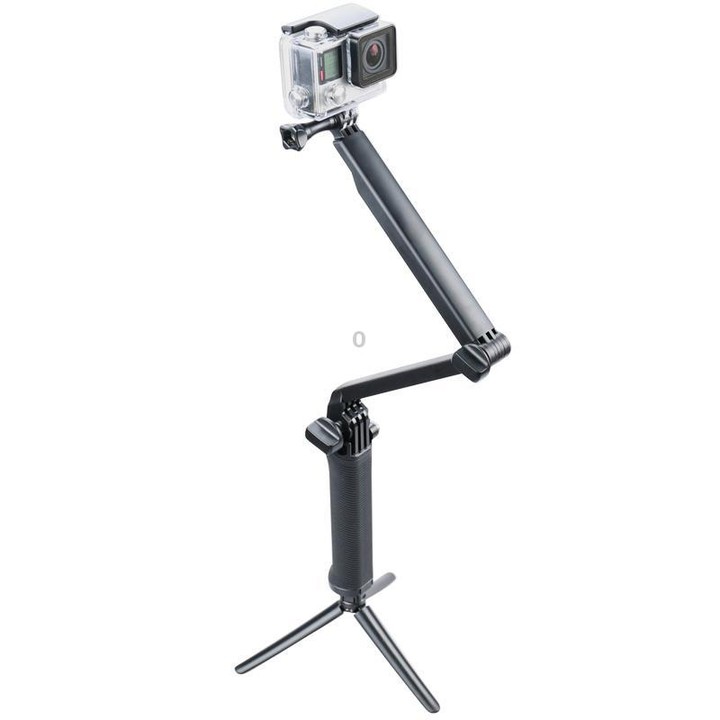 3-Way Multi Function Extendable Monopod Tripod Folding Rotating Arm Camera Handle for DJI, Insta360, GoPro and Other Action Came