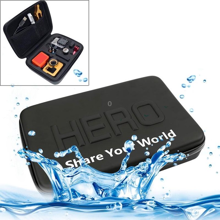 Shockproof Waterproof Portable Travel Case for GoPro, Insta360, DJI and Other Action Cameras Accessories, Size: 22cm x 16cm x 7c