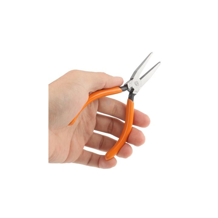 Mini Jeweler Flat Nose Pliers Hand Tool with Soft Grips (Orange)