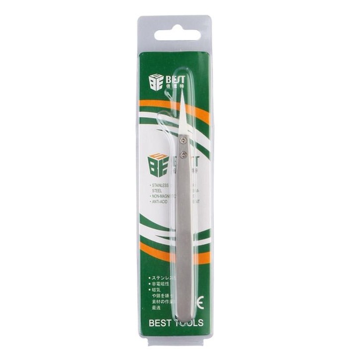 BEST BST-72-MZ 302 Stainless Steel High Temperature Resistance Ceramic Tip Tweezers