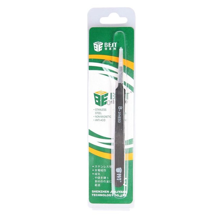 BEST BST-204ESD 202 Stainless Steel Anti-static Tip Tweezers