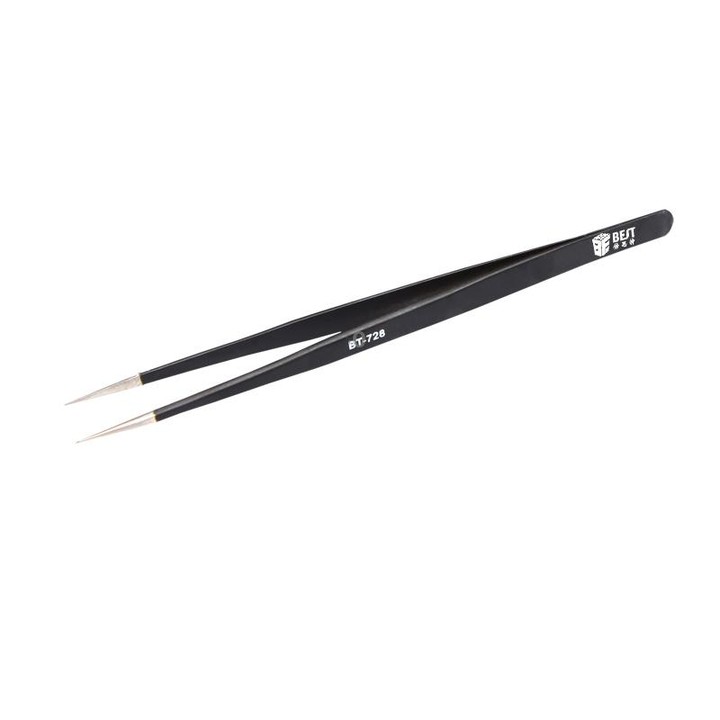 BEST BST-728 202 Stainless Steel Anti-static Tip Tweezers