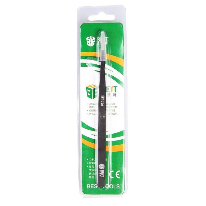 BEST BST-728 202 Stainless Steel Anti-static Tip Tweezers