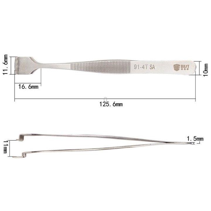 BEST BST-91-4T SA Professional Stainless Steel Wafer Tweezers for Silicon Wafer