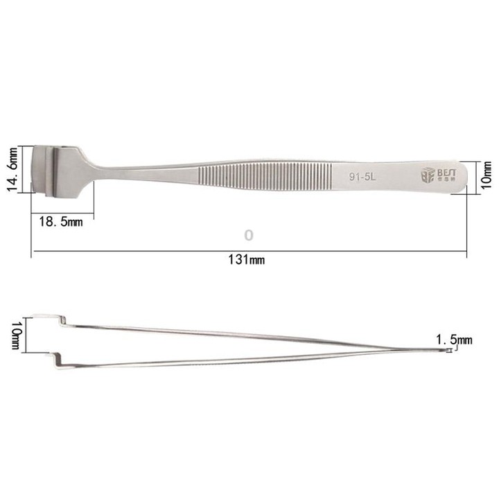BEST BST-91-5L SA Professional Stainless Steel Wafer Tweezers for Silicon Wafer