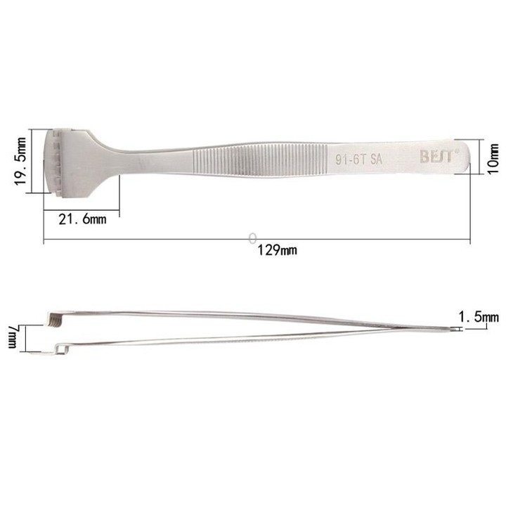 BEST BST-91-6T SA Professional Stainless Steel Wafer Tweezers for Silicon Wafer