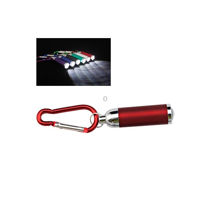 Mini LED Variable Focus Flashlight Torch, with Carabiner Keychain Buckle (Random Color Delivery)
