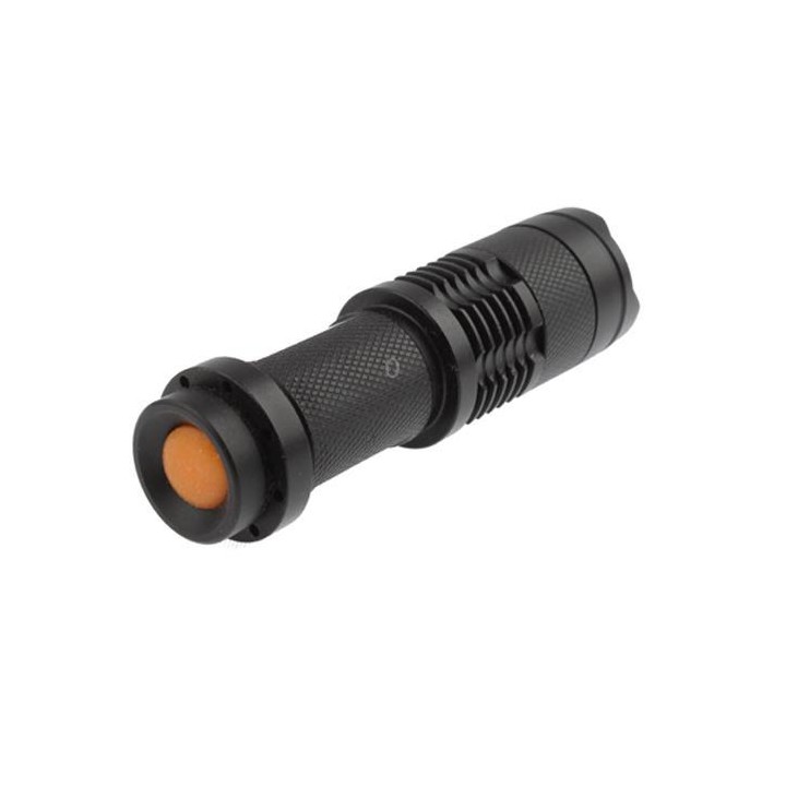 SK68 180lm Zoom Lens LED Flashlight, Q3-WC LED, 1-Mode, White Light, with Clip(Black)