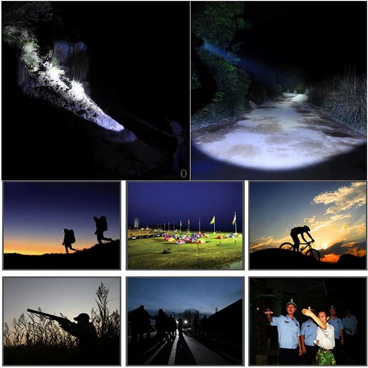 SK68 180lm Zoom Lens LED Flashlight, Q3-WC LED, 1-Mode, White Light, with Clip(Black)