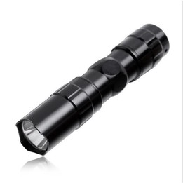 3W LED Mini Flashlight Light Torch Lamp with Strap(Black)