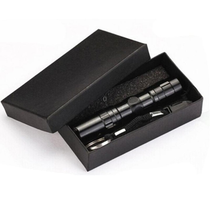 3W LED Mini Flashlight Light Torch Lamp with Strap(Black)