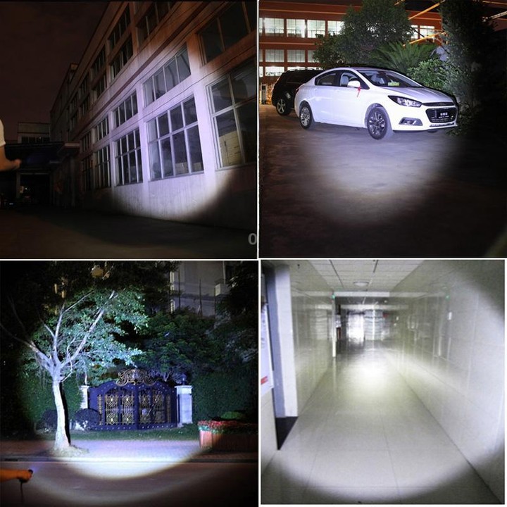 LT-HX 5-Modes White Light LED Flashlight, 2200 LM Mini Telescopic (Black)