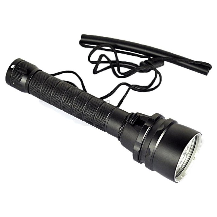 5 x LED 15W Diving Flashlight, 5000 LM UV Purple Light, Diving Depth: 150m (Black)
