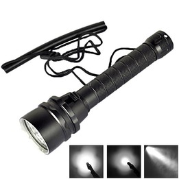 5 x LED White Light Diving Flashlight, 6800 LM, Diving Depth: 150m (Black)