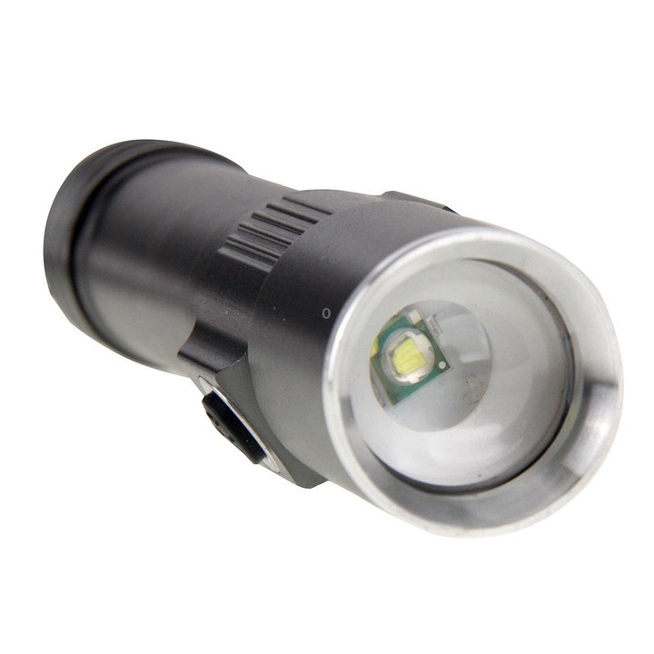 White Light Dimmable Rechargeable Flashlight , 3-Modes with Magnetic & Lanyard(Black)