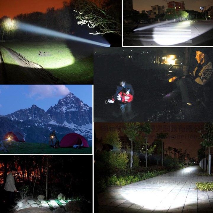 White Light Dimmable Rechargeable Flashlight , 3-Modes with Magnetic & Lanyard(Black)