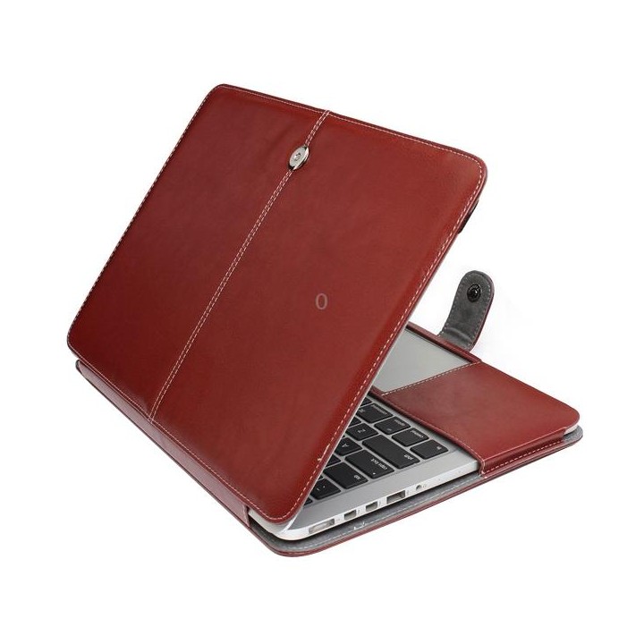 Notebook Leather Case with Snap Fastener for 15.4 inch MacBook Pro Retina(Brown)
