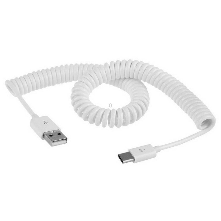 USB-C / Type-C 3.1 to USB 2.0 Spring Data Sync Charge Cable, Cable Length: 3m(White)