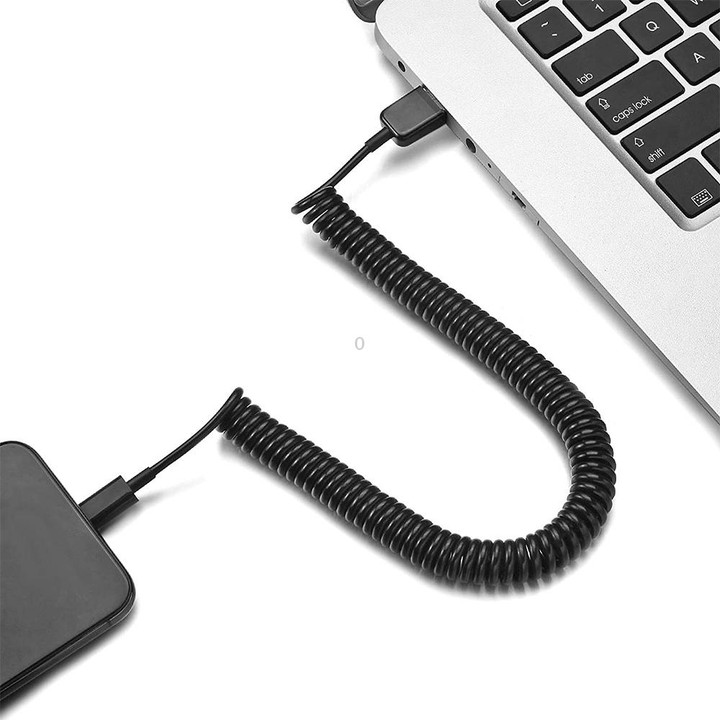 USB-C / Type-C 3.1 to USB 2.0 Spring Data Sync Charge Cable, Cable Length: 3m(White)