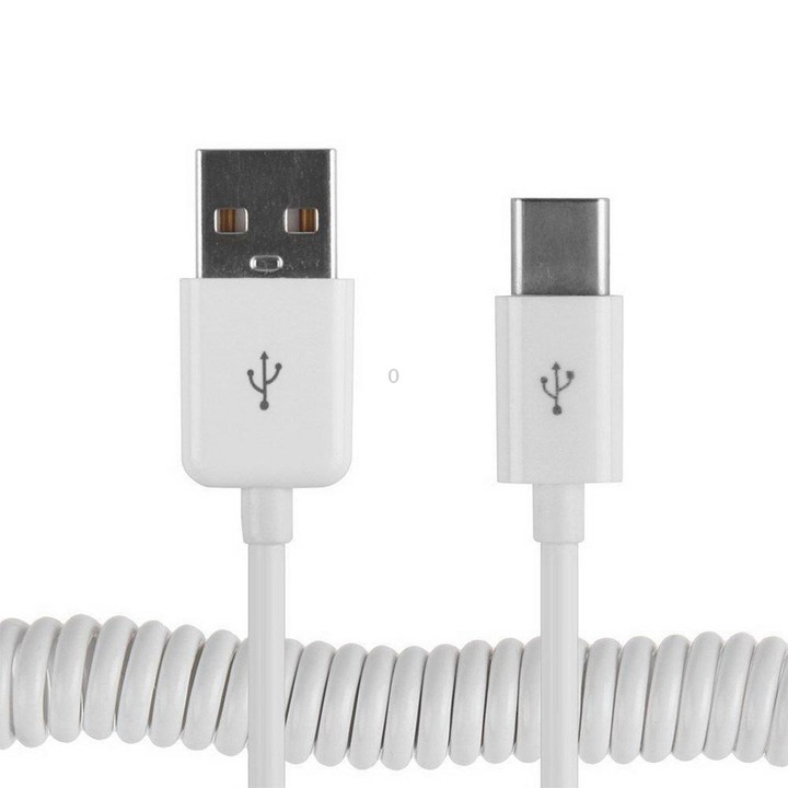 USB-C / Type-C 3.1 to USB 2.0 Spring Data Sync Charge Cable, Cable Length: 3m(White)