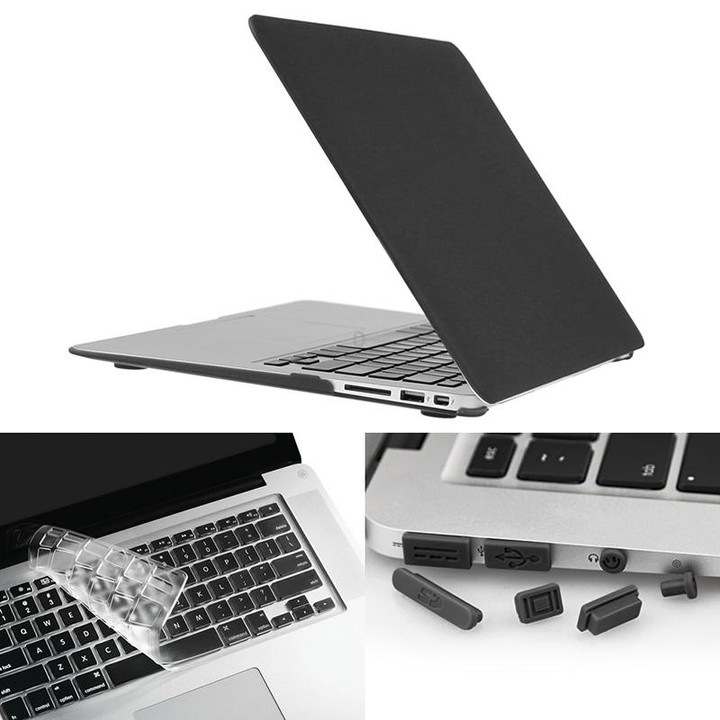 ENKAY for Macbook Air 13.3 inch (US Version) / A1369 / A1466 Hat-Prince 3 in 1 Frosted Hard Shell Plastic Protective Case with K