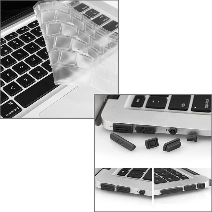 ENKAY for Macbook Air 13.3 inch (US Version) / A1369 / A1466 Hat-Prince 3 in 1 Frosted Hard Shell Plastic Protective Case with K
