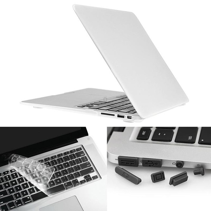 ENKAY for Macbook Air 13.3 inch (US Version) / A1369 / A1466 Hat-Prince 3 in 1 Frosted Hard Shell Plastic Protective Case with K