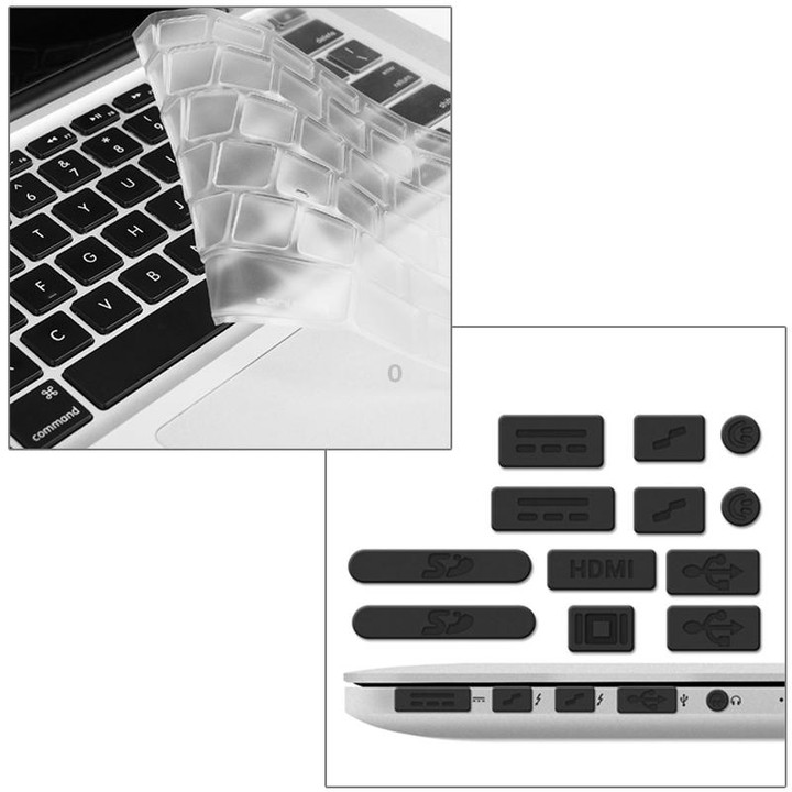 ENKAY for Macbook Pro Retina 15.4 inch (US Version) / A1398 Hat-Prince 3 in 1 Frosted Hard Shell Plastic Protective Case with Ke