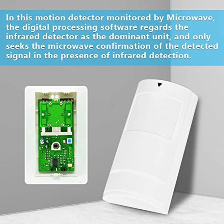 PA-525D Wired Dual Infrared and Microwave Digital Motion Detector(White)