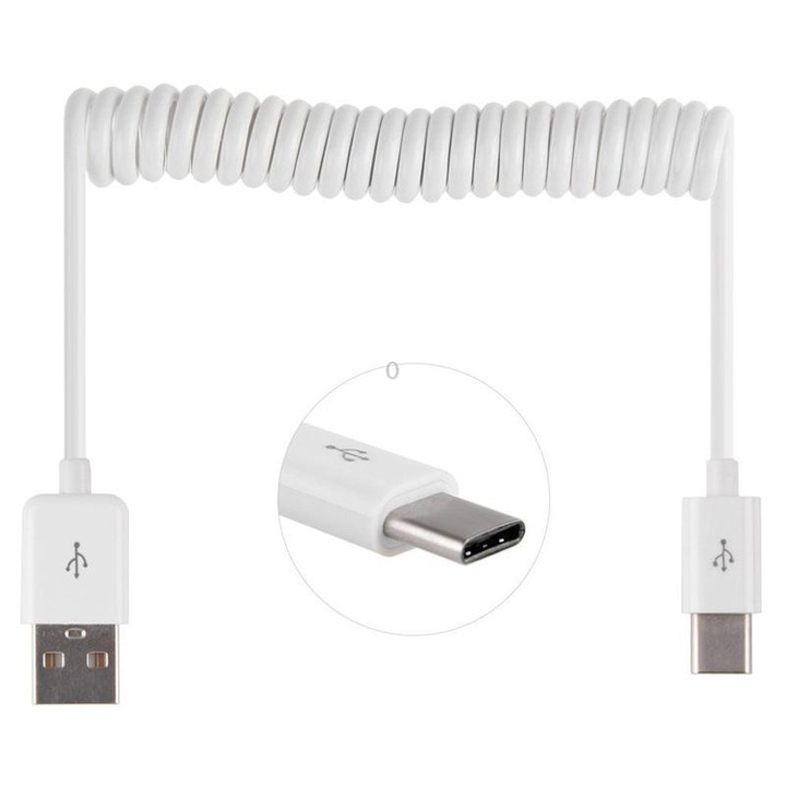 USB 2.0 to USB 3.0 Type C Retractable Charging / Data Cable(White)