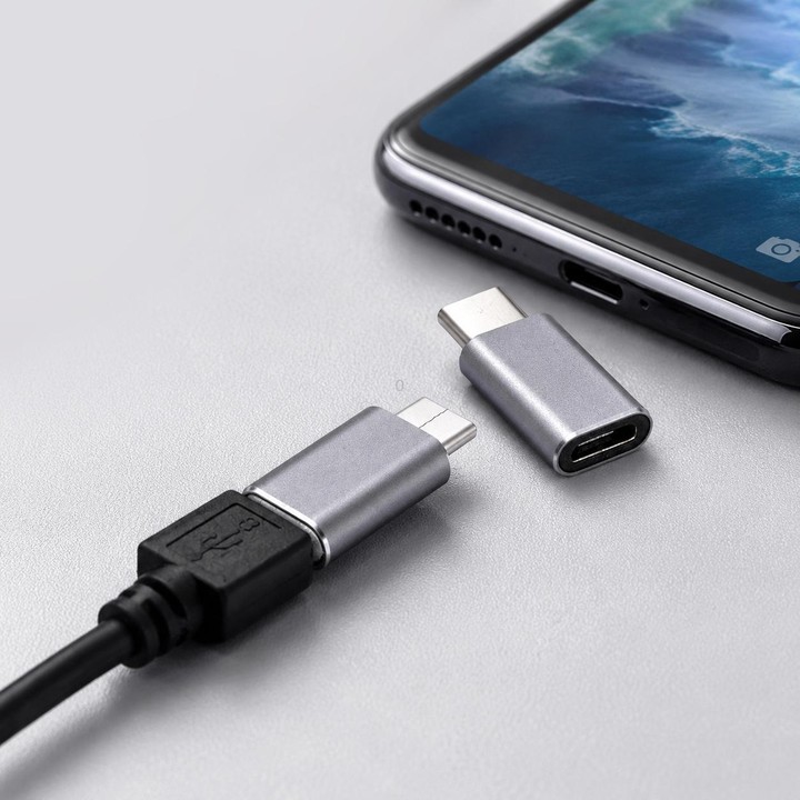 Aluminum Micro USB to USB 3.1 Type-C Converter Adapter(Grey)