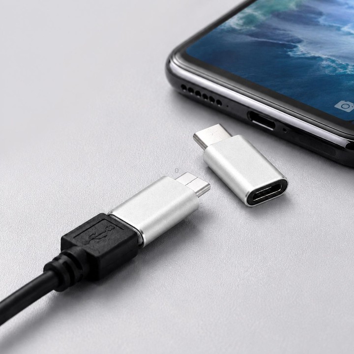 Aluminum Micro USB to USB 3.1 Type-C Converter Adapter(Silver)